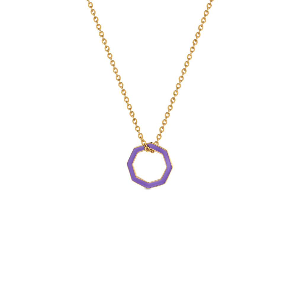 Серебряная подвеска Purple фиолетовая эмаль в покрытии золотом