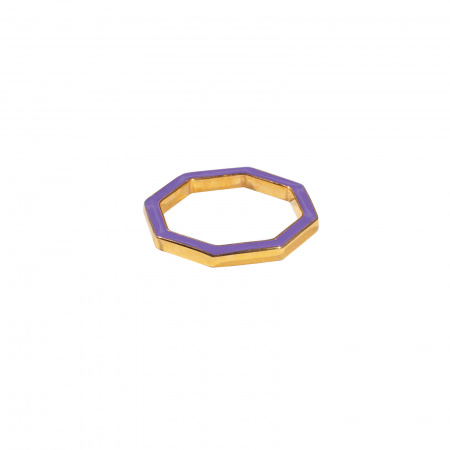 Кольцо Purple Moon фиолетовая эмаль в покрытии золотом
