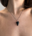 Серебряная подвеска Сердце крупное с ониксом