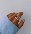 Серебряное кольцо-печатка Слияние
