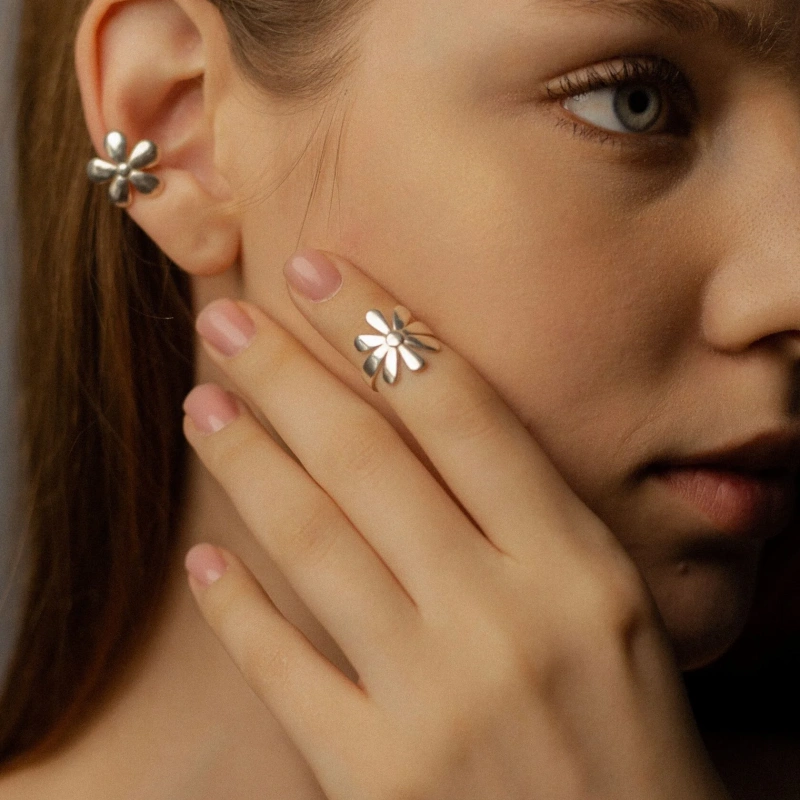 Кольцо фаланговое Цветок