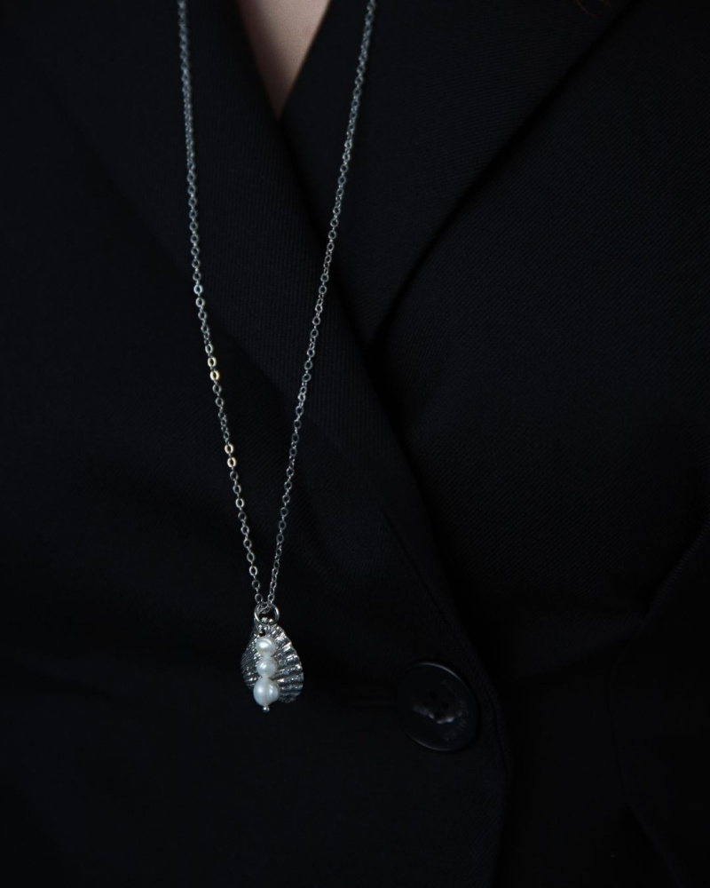 Цепочка Жигулевское море с ракушкой и жемчугом