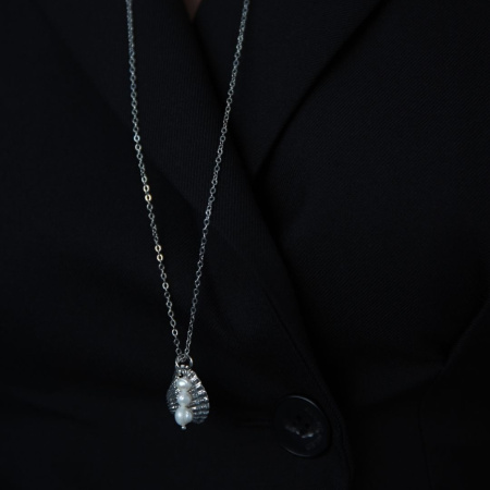 Цепочка Жигулевское море с ракушкой и жемчугом