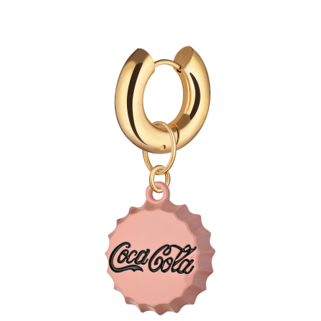 Моносерьга Coca Cola розовая