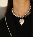 Колье-сердце Блеск хрома