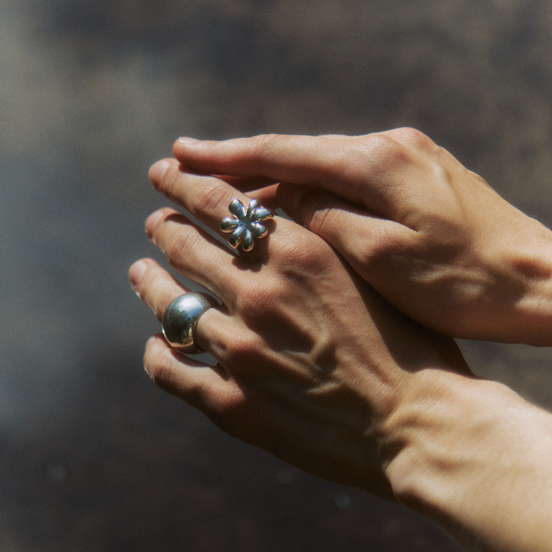 Кольцо Объемный цветок