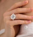 Серебряное кольцо Любовь с ониксом
