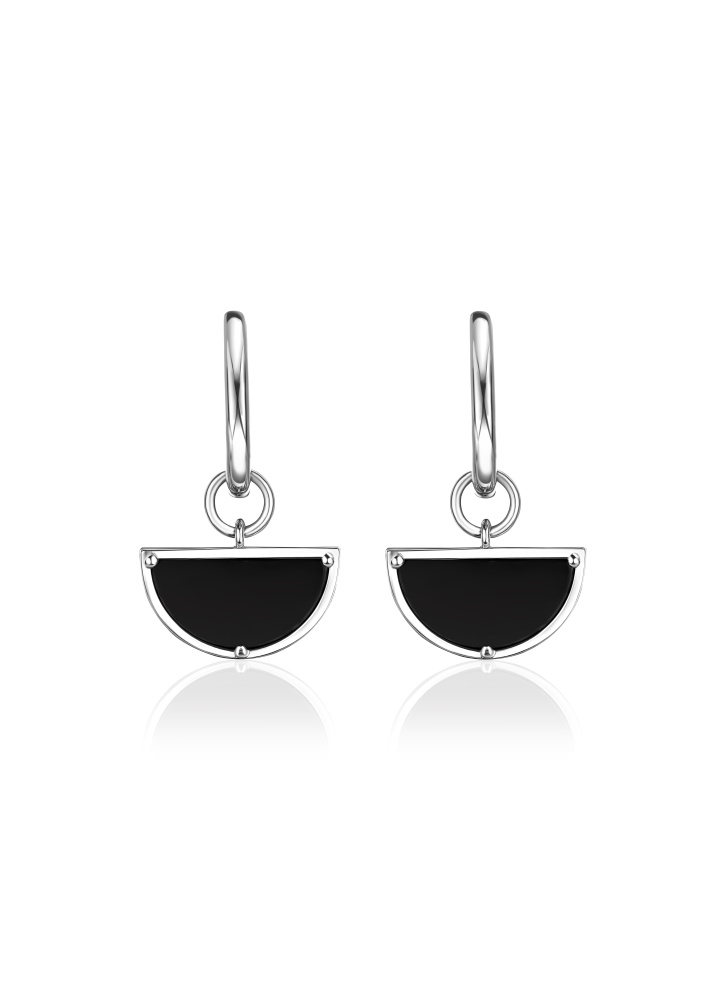 Серебряные серьги Краса с ониксом