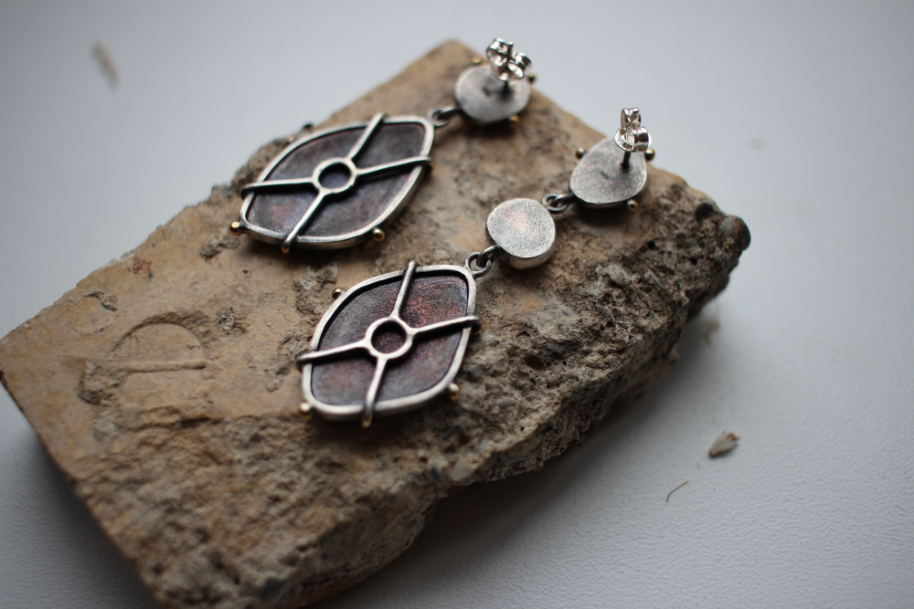 Серебряные серьги Ирисы