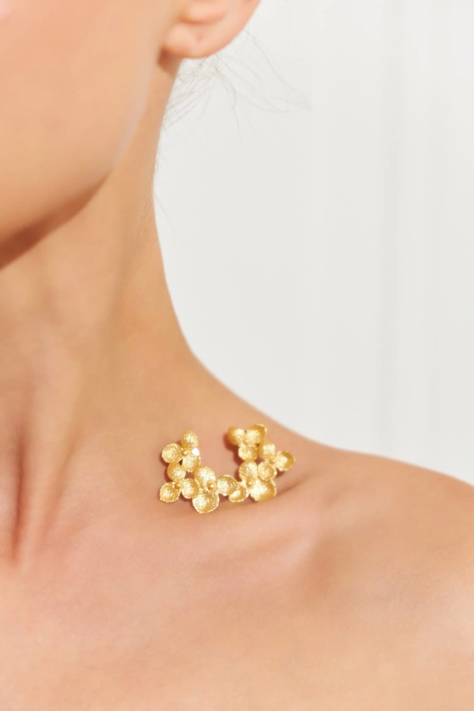 Серьги Клевер золотистые