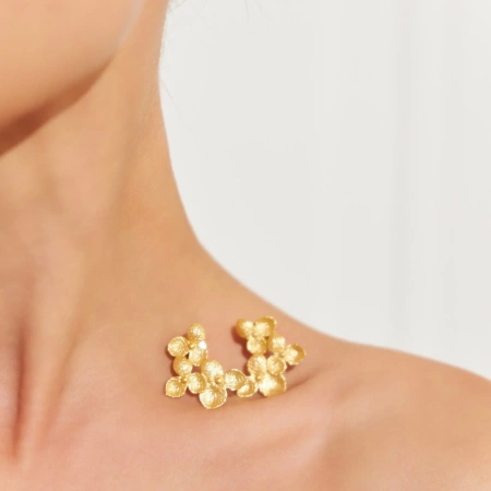 Серьги Клевер золотистые