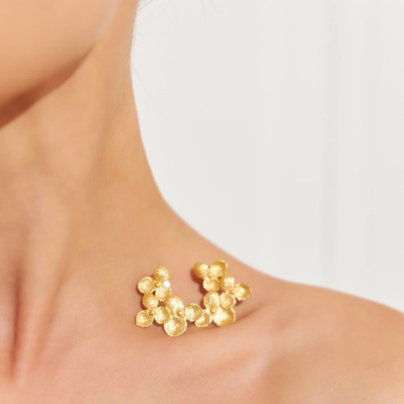 Серьги Клевер золотистые