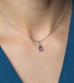 Серебряная подвеска Капля аметиста