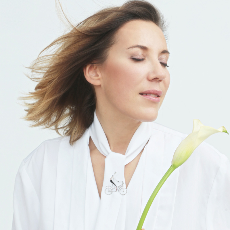 Брошь Джентльмен на велосипеде