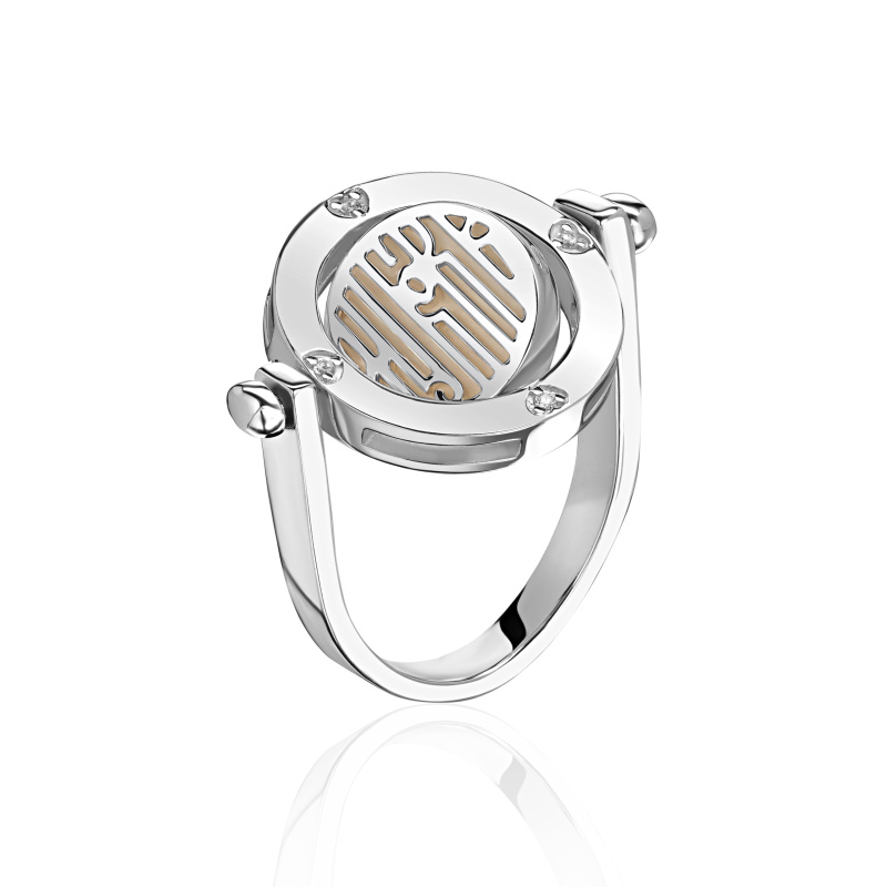 Кольцо Любовь с перламутром