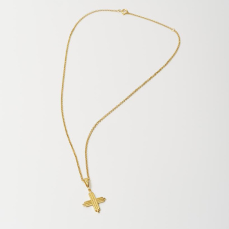 Подвеска-крест на цепочке в покрытии золотом (CROCE)