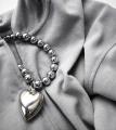 Колье-сердце Блеск хрома