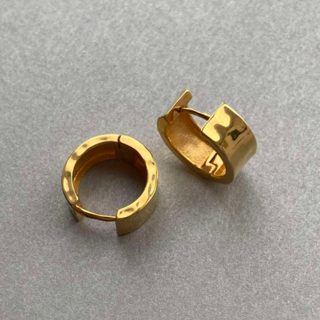 Серьги-кольца Crotone в покрытии золотом