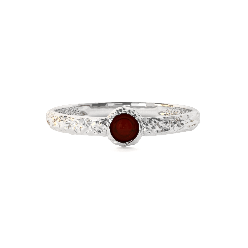 Серебряное кольцо фактурное с янтарём