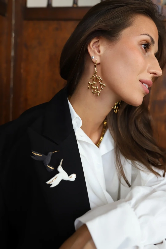 Серьги Flow gold