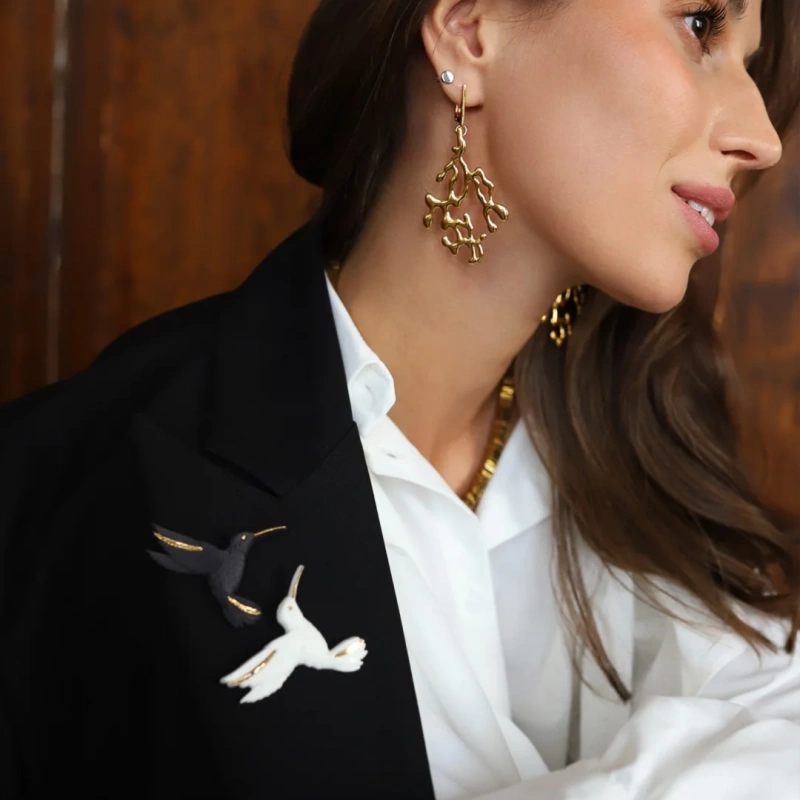 Серьги Flow gold