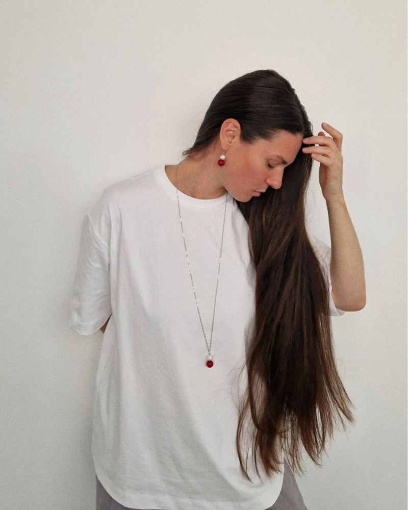 Цепочка с подвеской Неваляшка с жемчугом 