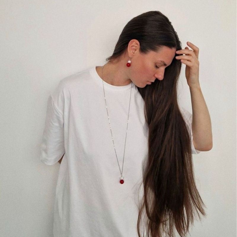 Цепочка с подвеской Неваляшка с жемчугом 