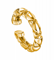 Серебряный кафф Шоколадный бублик ниже середины уха в покрытии золотом