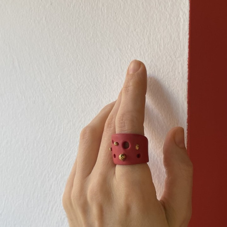 Кольцо Красное матовое