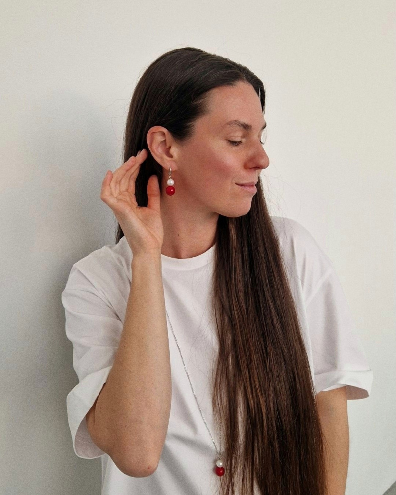 Серьги Неваляшки с жемчугом