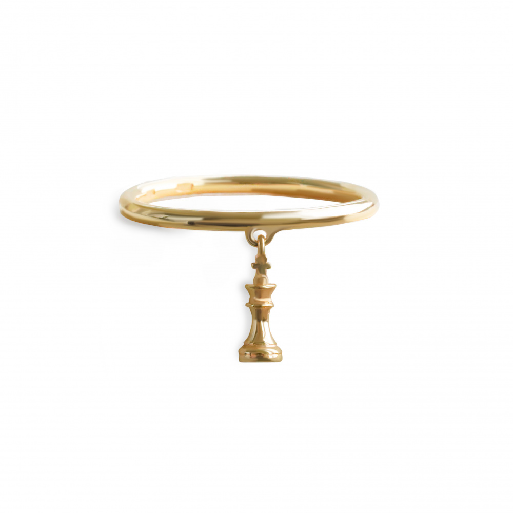 Кольцо Chess с королем в покрытии золотом