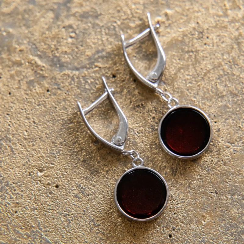 Серьги с плоским кругом