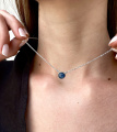 Серебряное колье Океан с кианитом