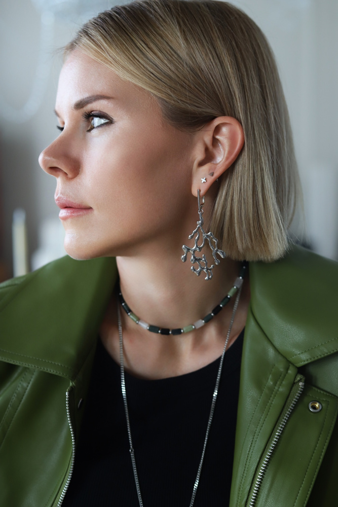 Серьги Flow silver