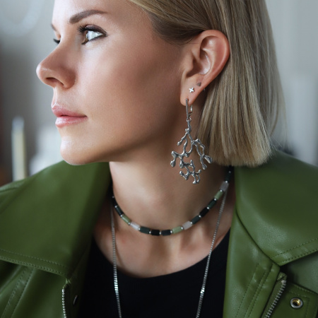 Серьги Flow silver