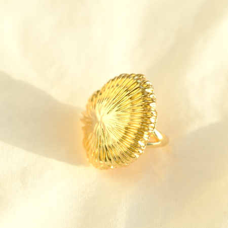 Кольцо-перстень Морской ёж золотистое