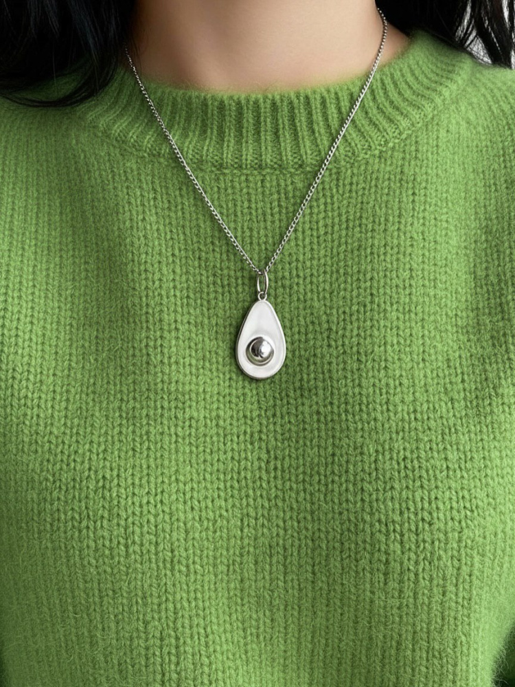 Серебряное колье Авокадо