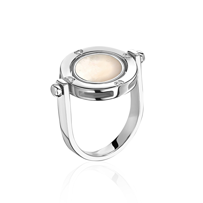 Кольцо Любовь с перламутром