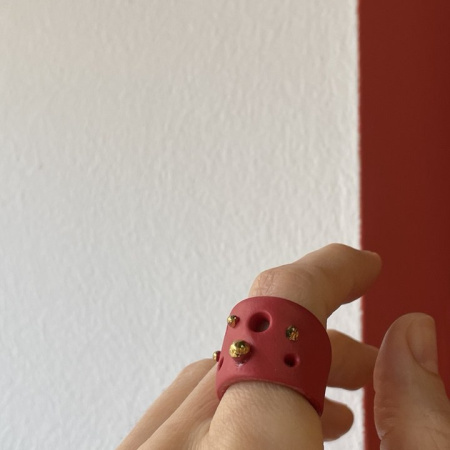 Кольцо Красное матовое