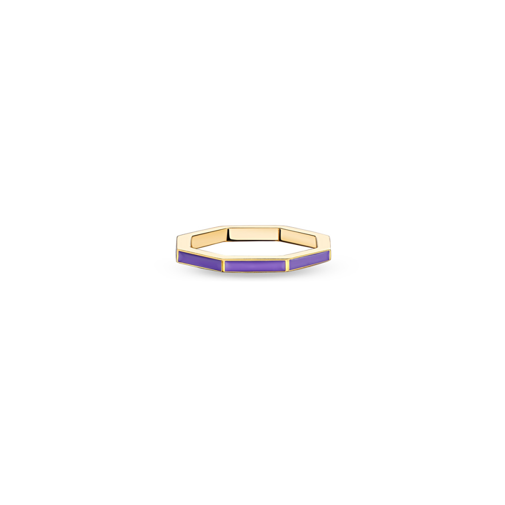 Серебряное кольцо Purple Sun фиолетовая эмаль в покрытии золотом