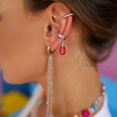 Кафф Роса с хрустальной капелькой малиновый