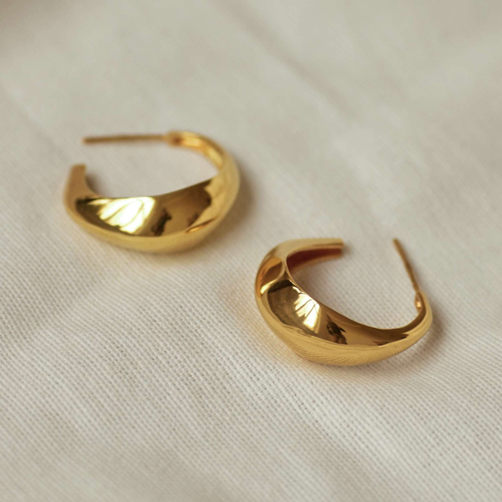 Серебряные серьги-кольца Lucca в покрытии золотом