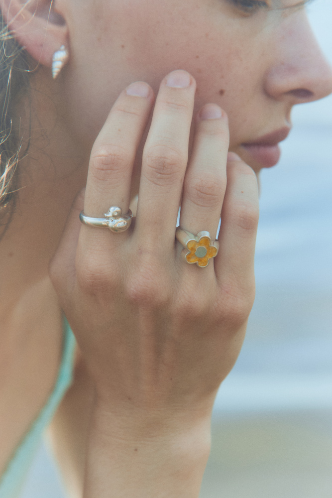 Серебряное кольцо Уточка