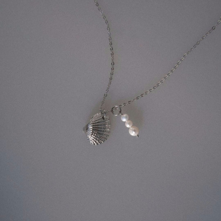 Цепочка Жигулевское море с ракушкой и жемчугом