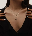 Серебряное колье на цепи Сердце