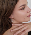 Серьги Таблетка с плоским белым барочным жемчугом 