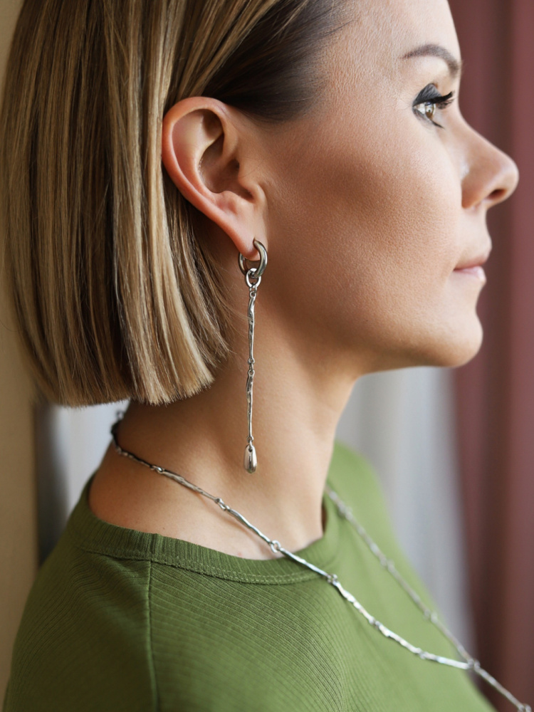 Серьги Созвездие серебристые