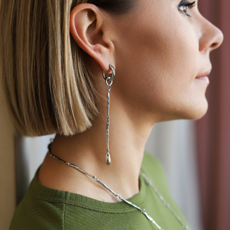 Серьги Созвездие серебристые