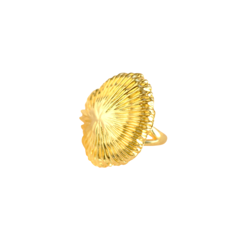 Кольцо-перстень Морской ёж золотистое