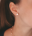 Серебряные серьги с белым жемчугом M